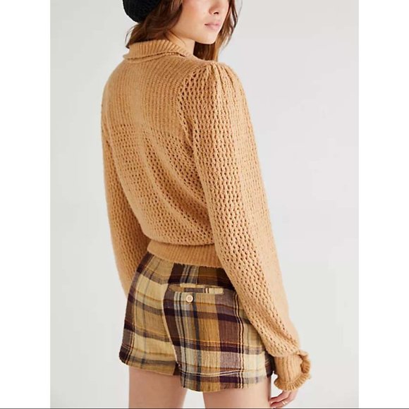 🎉 LAST CHANCE🎉 FREE PEOPLE Care FP Snowdrift Pullover / Camel Heather - Picture 3 of 10